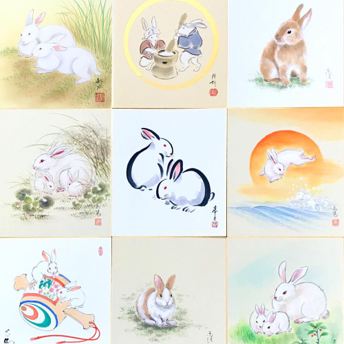 干支卯(うさぎ)の色紙、入荷しました