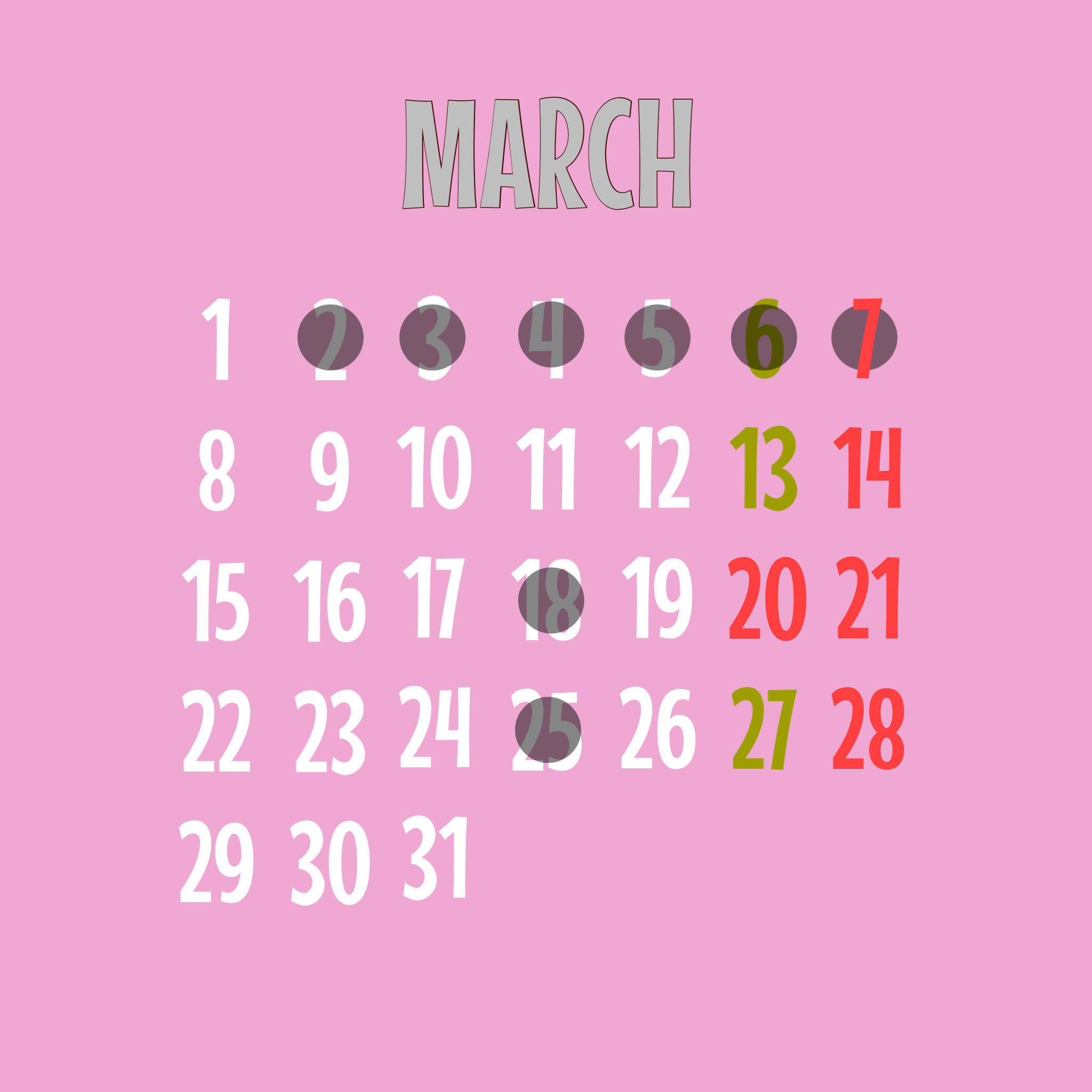 3月の店休日☆
