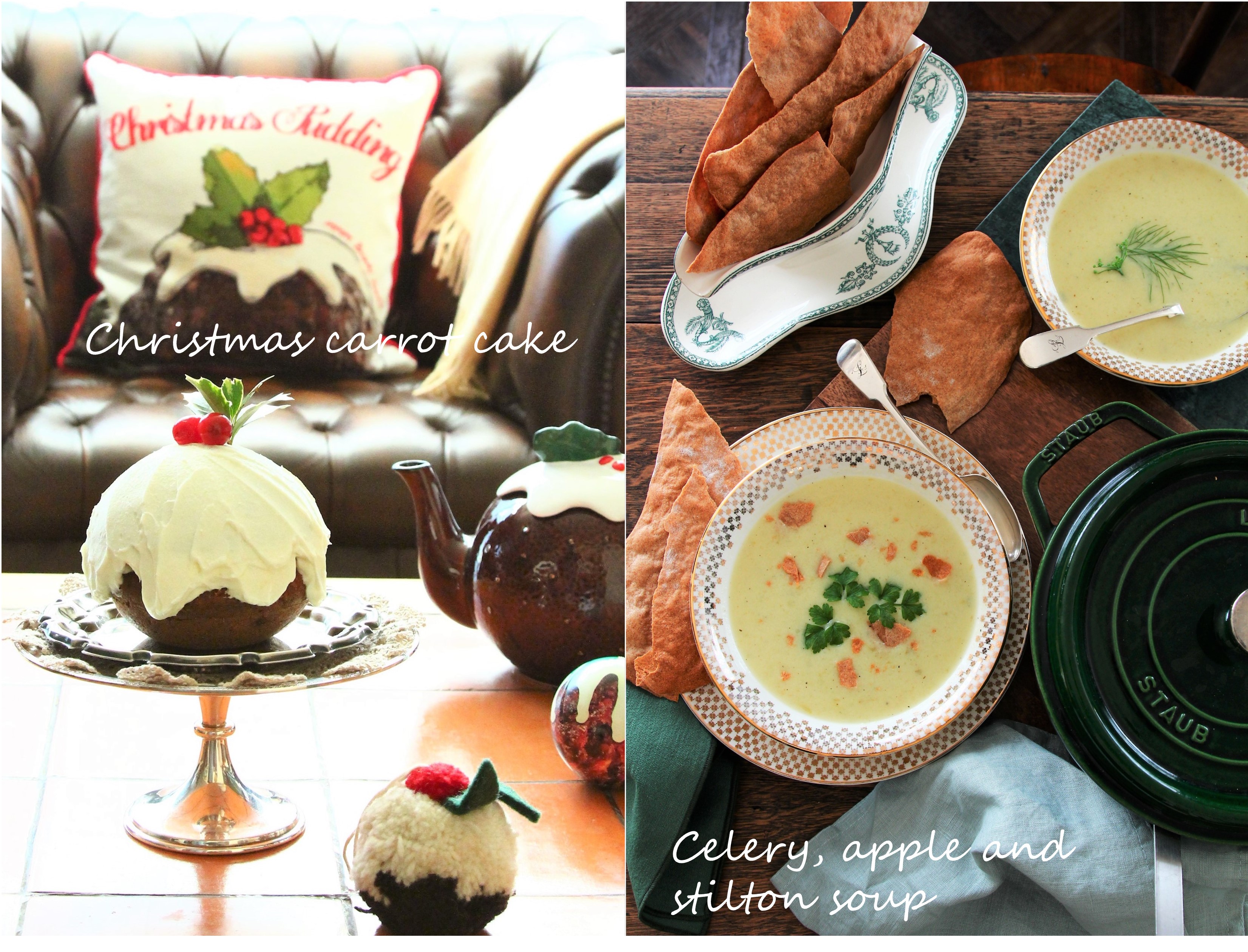 2022年12月＜Christmas carrot cake, Celery, apple and Stilton soup with Rye crispbread＞