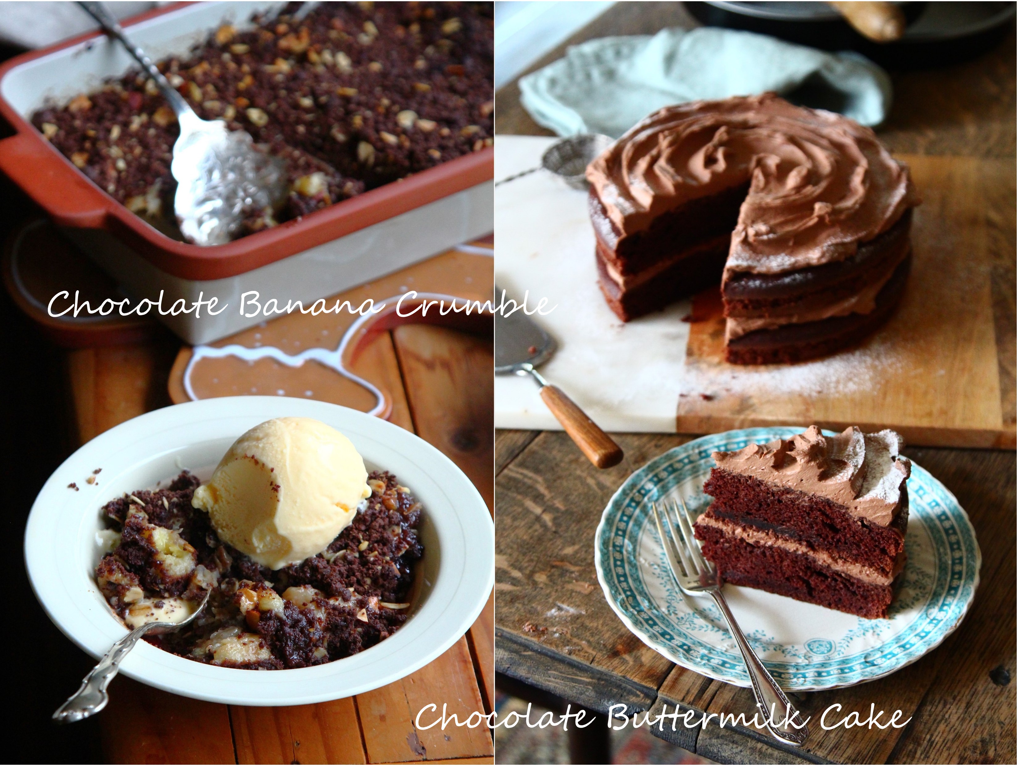 2024年２月＜Buttermilk Chocolate Cake &amp; Banana Chocolate Crumble＞