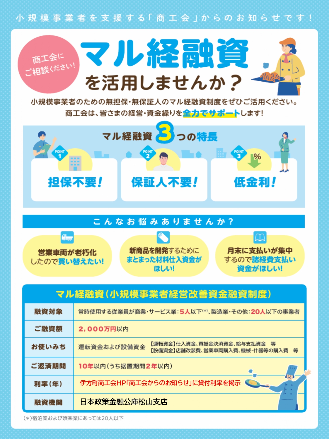 小規模事業者経営改善資金【マル経融資】のご案内(R7/5/13更新)