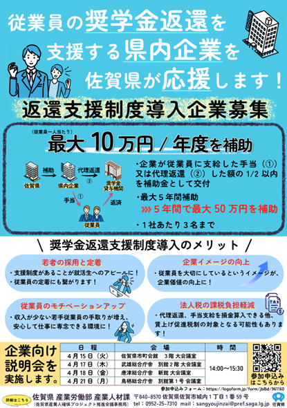 「奨学金返還支援事業」について(ご案内)