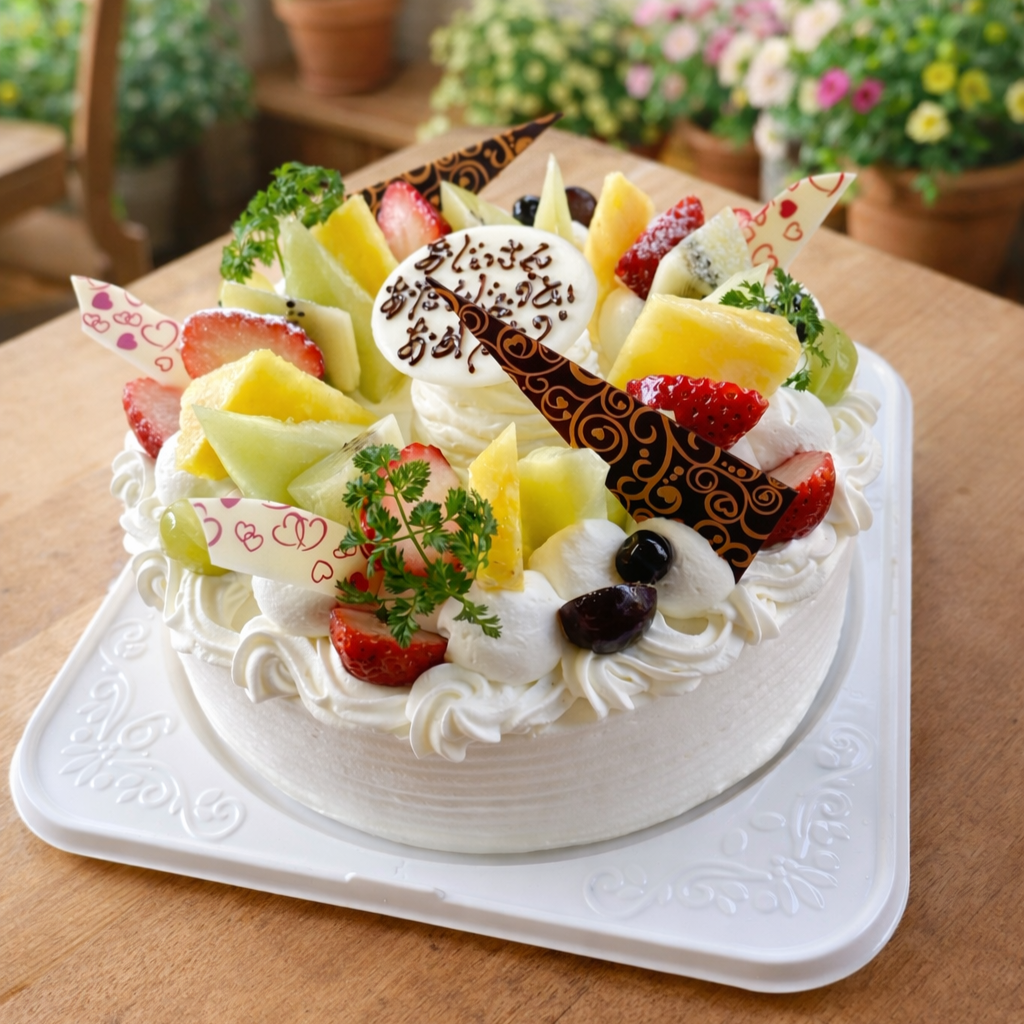 フルーツデコ．生クリーム