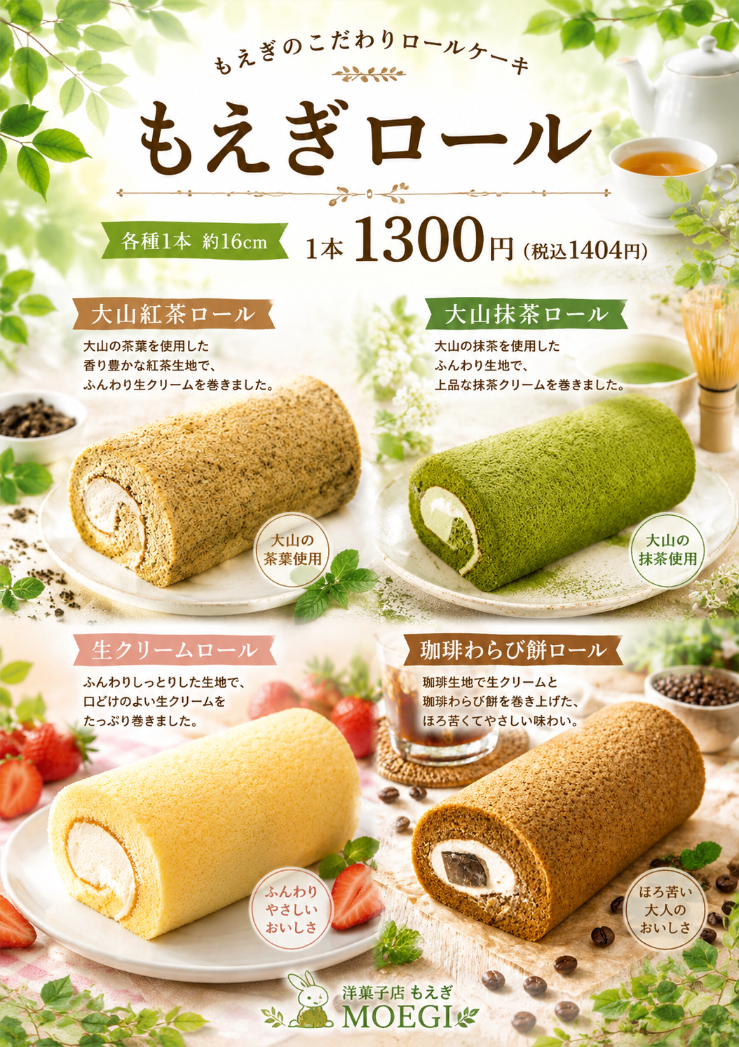 もえぎロール各種価格変更のお知らせ