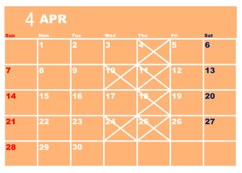 4月の営業カレンダー