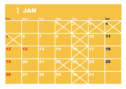 1月度営業カレンダー