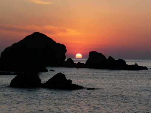 東シナ海に沈む夕日は格別です。
