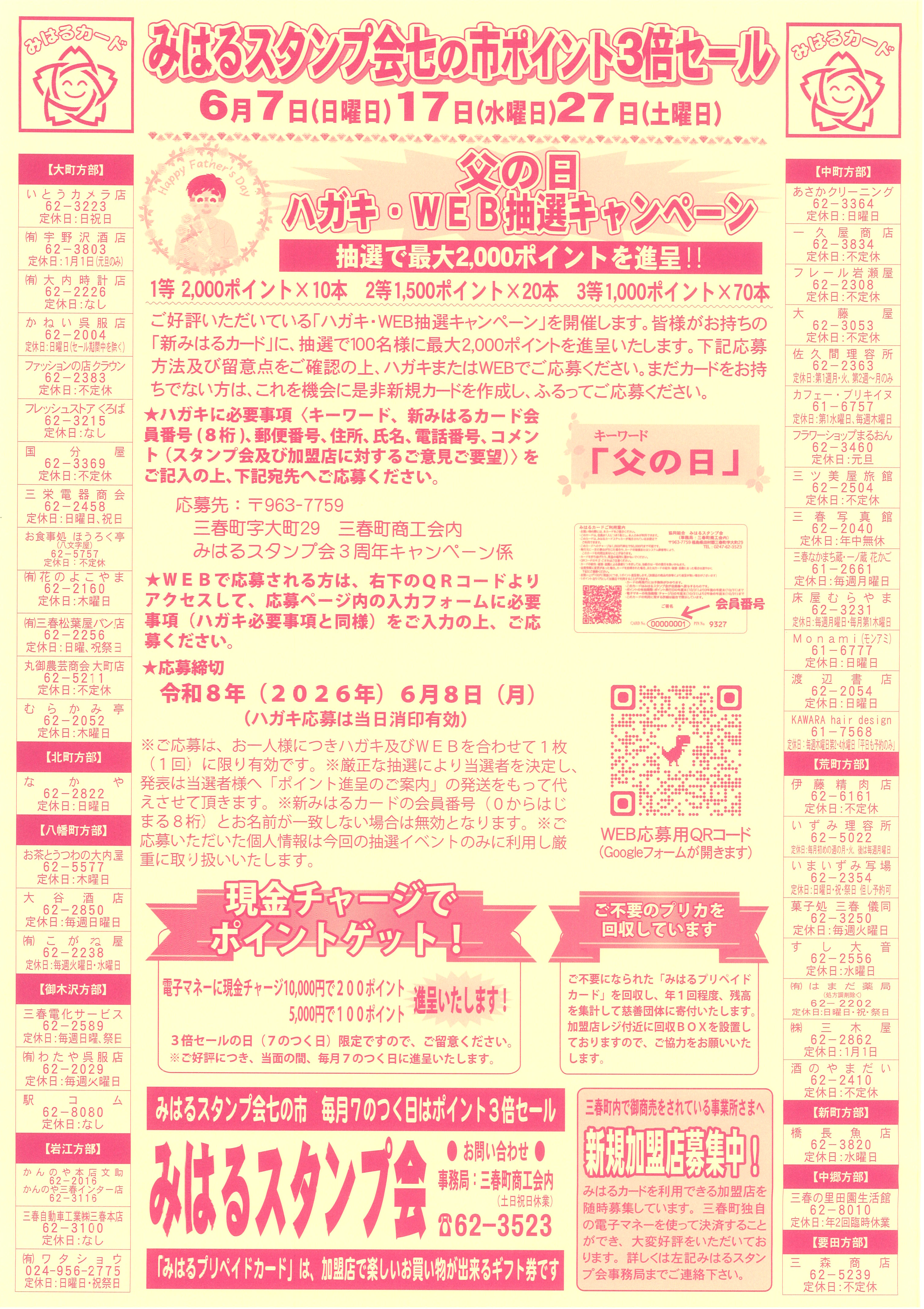 お知らせ - 協同組合みはるスタンプ会