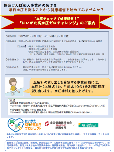 『にいがた高血圧ゼロチャレンジ』を始めました