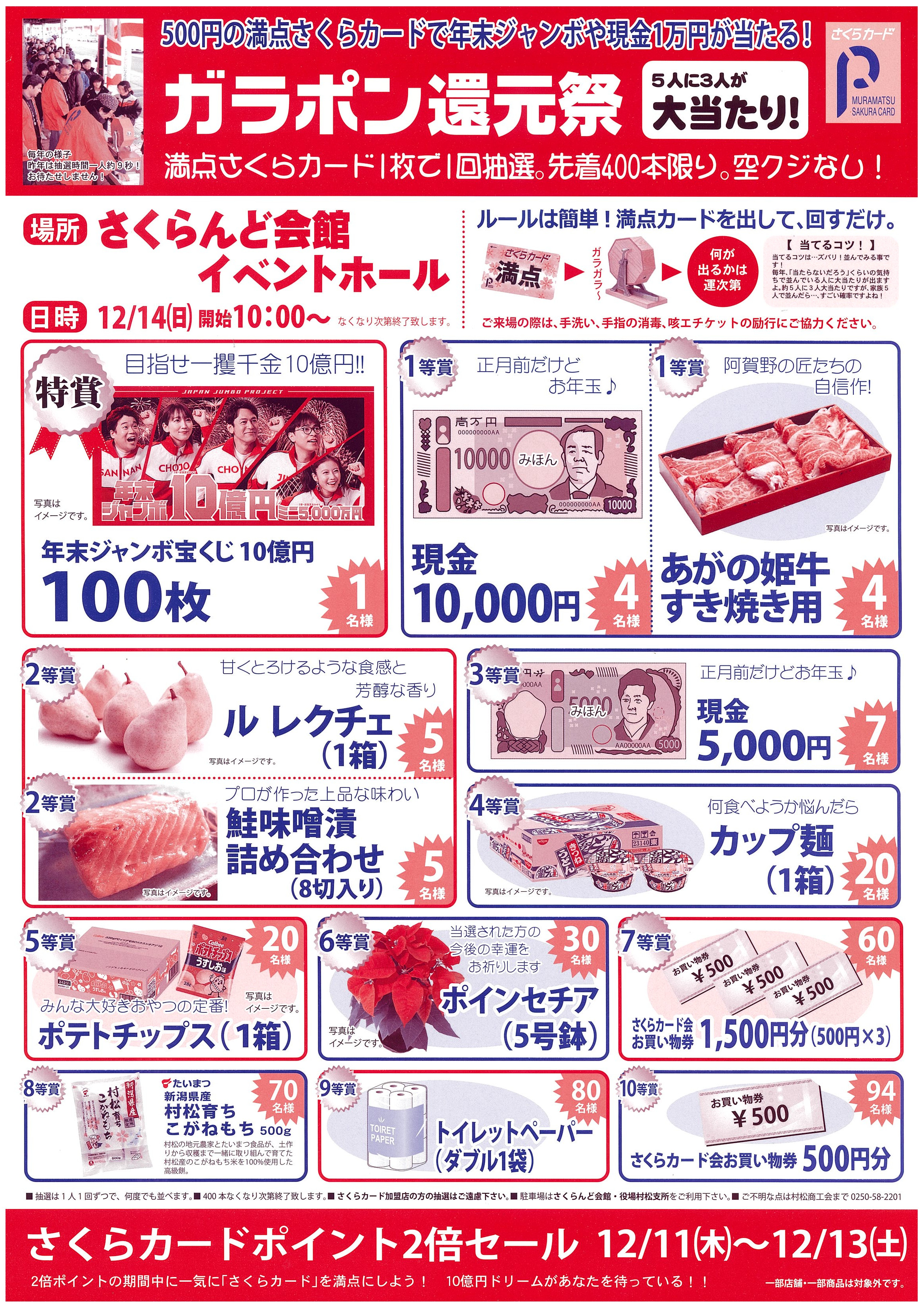 きんとき まとめ売り さくらカード会】年末ガラポン抽選会2025☆彡 - 村松さくらカード会
