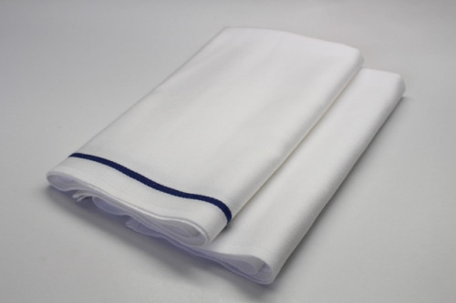 グラスタオル青線＆白無地（綿100％、日本製）45cm×80cm