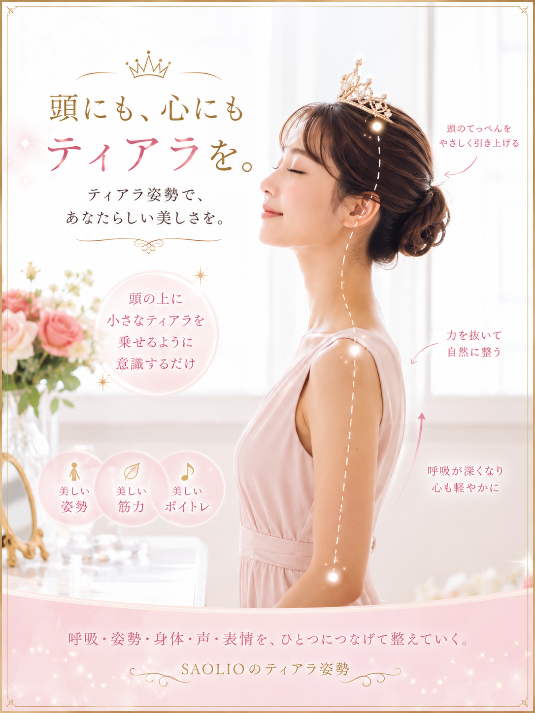 SAOLIOの新メソッド「ティアラ姿勢」をお披露目しました