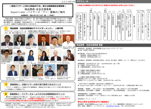 商品開発・改良支援事業 buyer’s one（バイヤーズ・ワン）募集のご案内