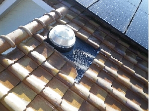 屋根に設置した採光用ドーム