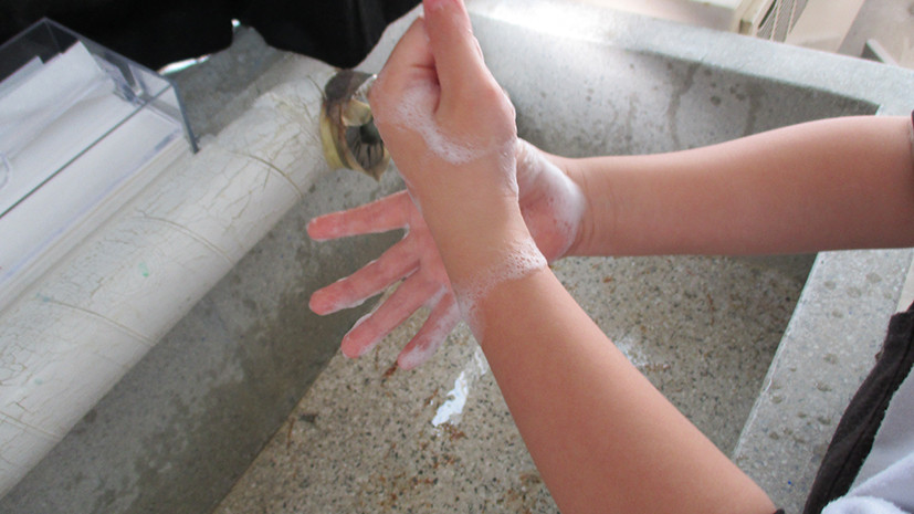 登米市立西郷小学校「手洗い教室」開催