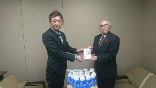 社会福祉協議会に除菌スプレーを寄付しました！