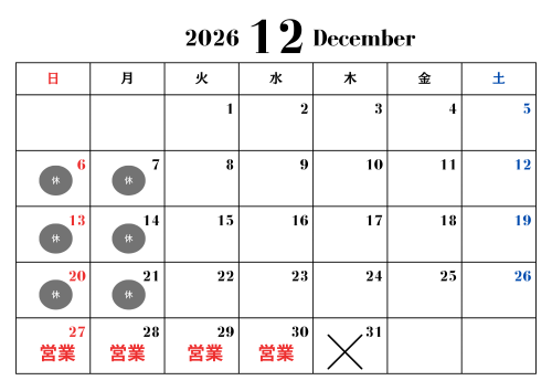 黒 赤 青 シンプル 2026年 年間 カレンダー A4 横 (3).png