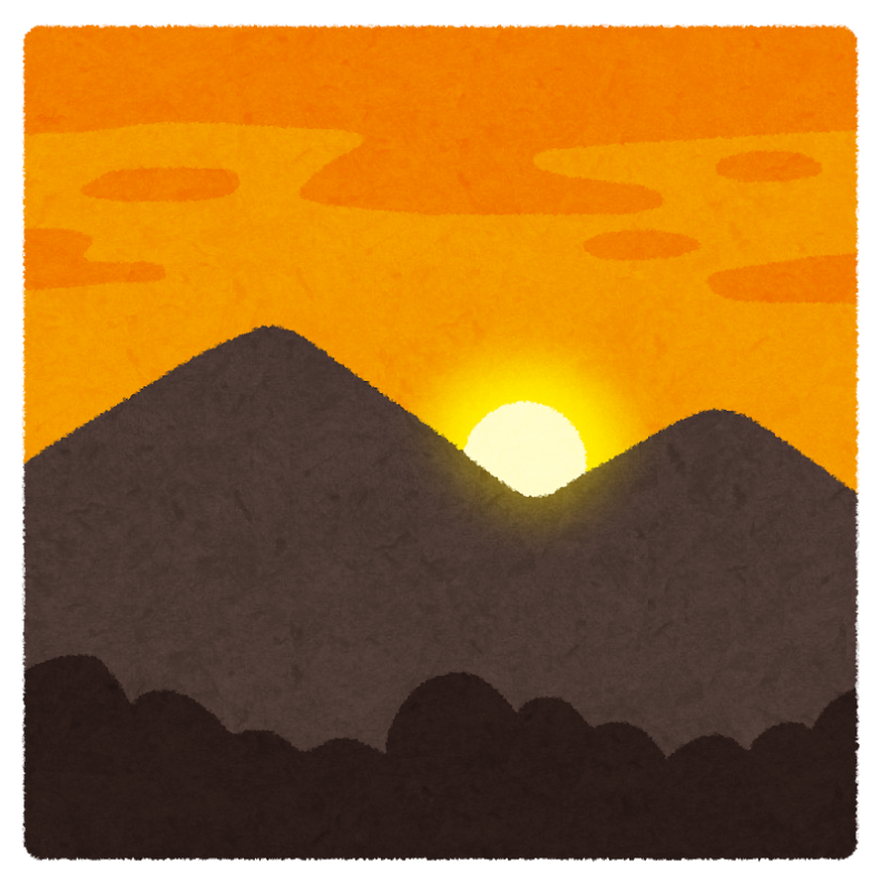 お彼岸と夕陽