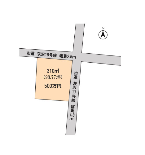 売地（南アルプス市荊沢）500万円