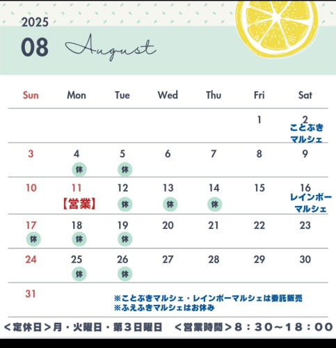 8月の予定！！