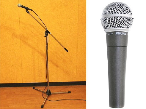 SHURE マイク SM58＋マイクスタンド-