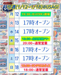 今週のUSAGIは？