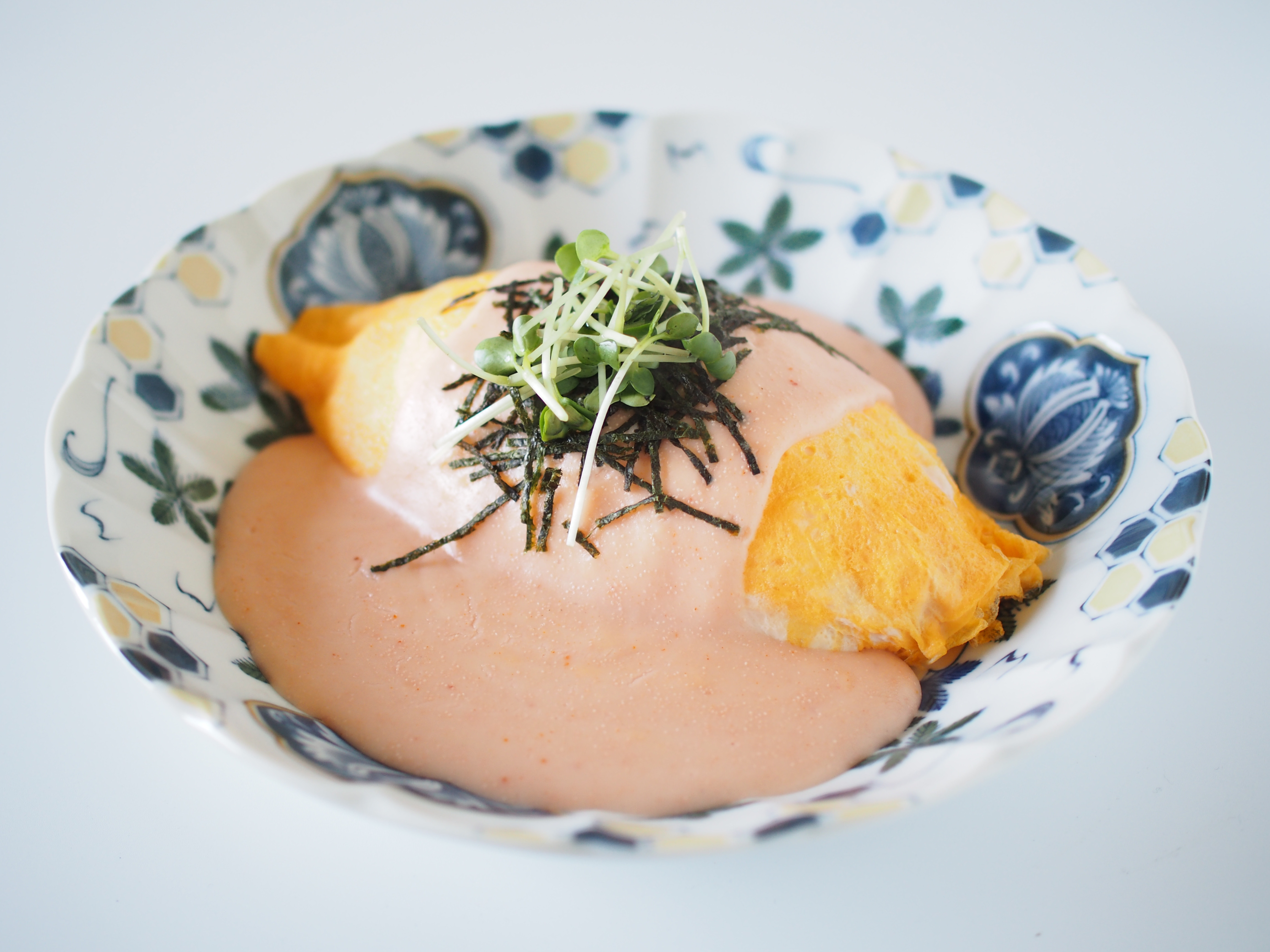 明太子クリームソースのオムライス