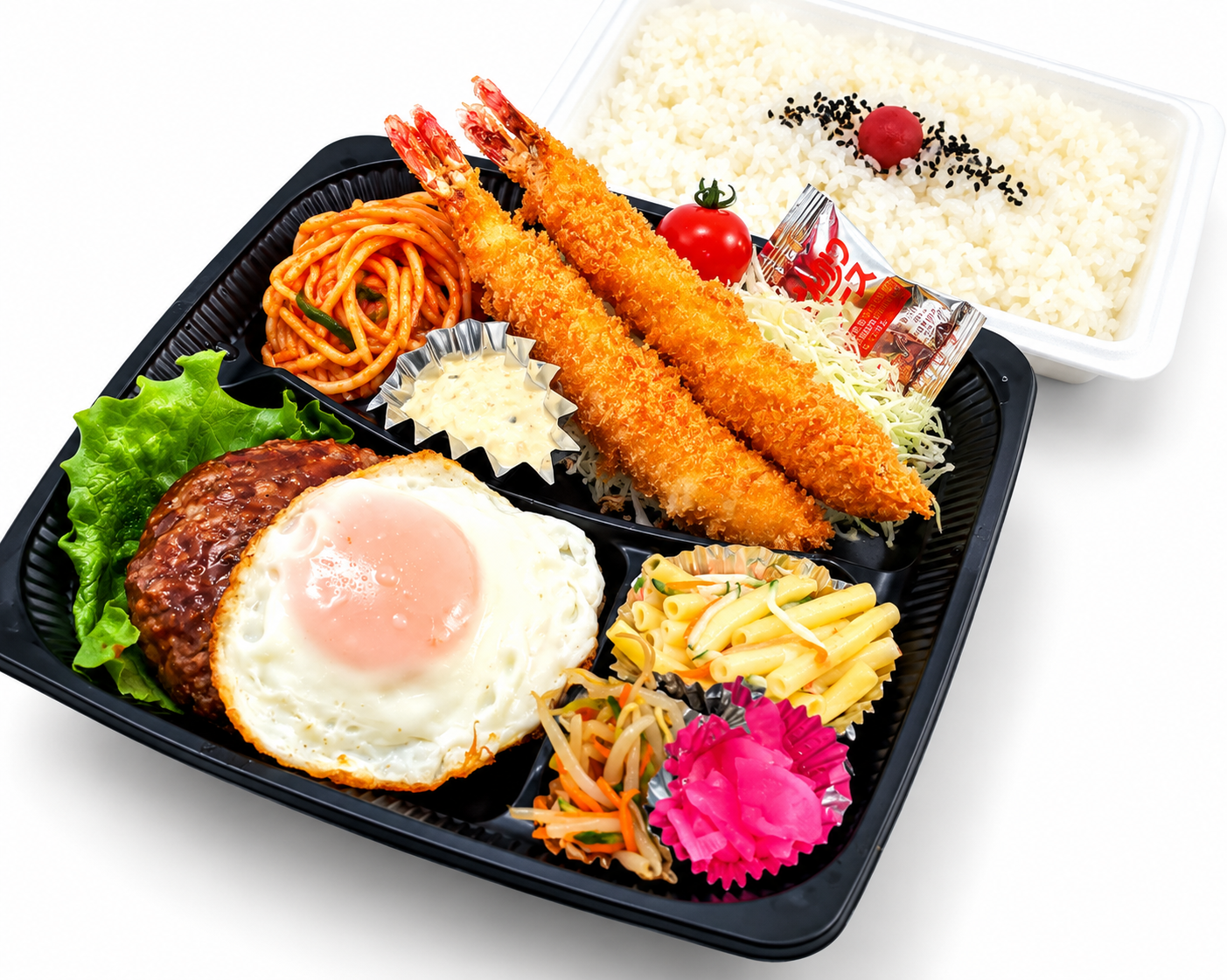 大エビフライ＆ハンバーグ弁当（ご飯別盛）
