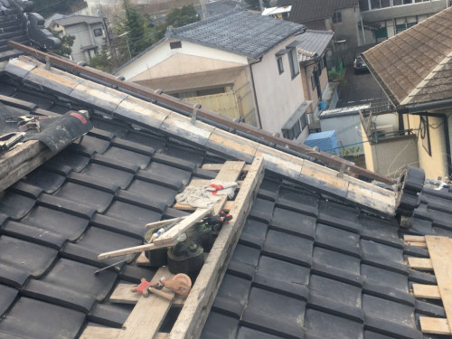 降り棟の棟積み3