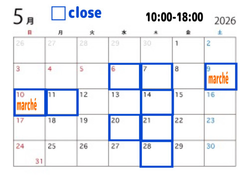 5月のカレンダーです。
