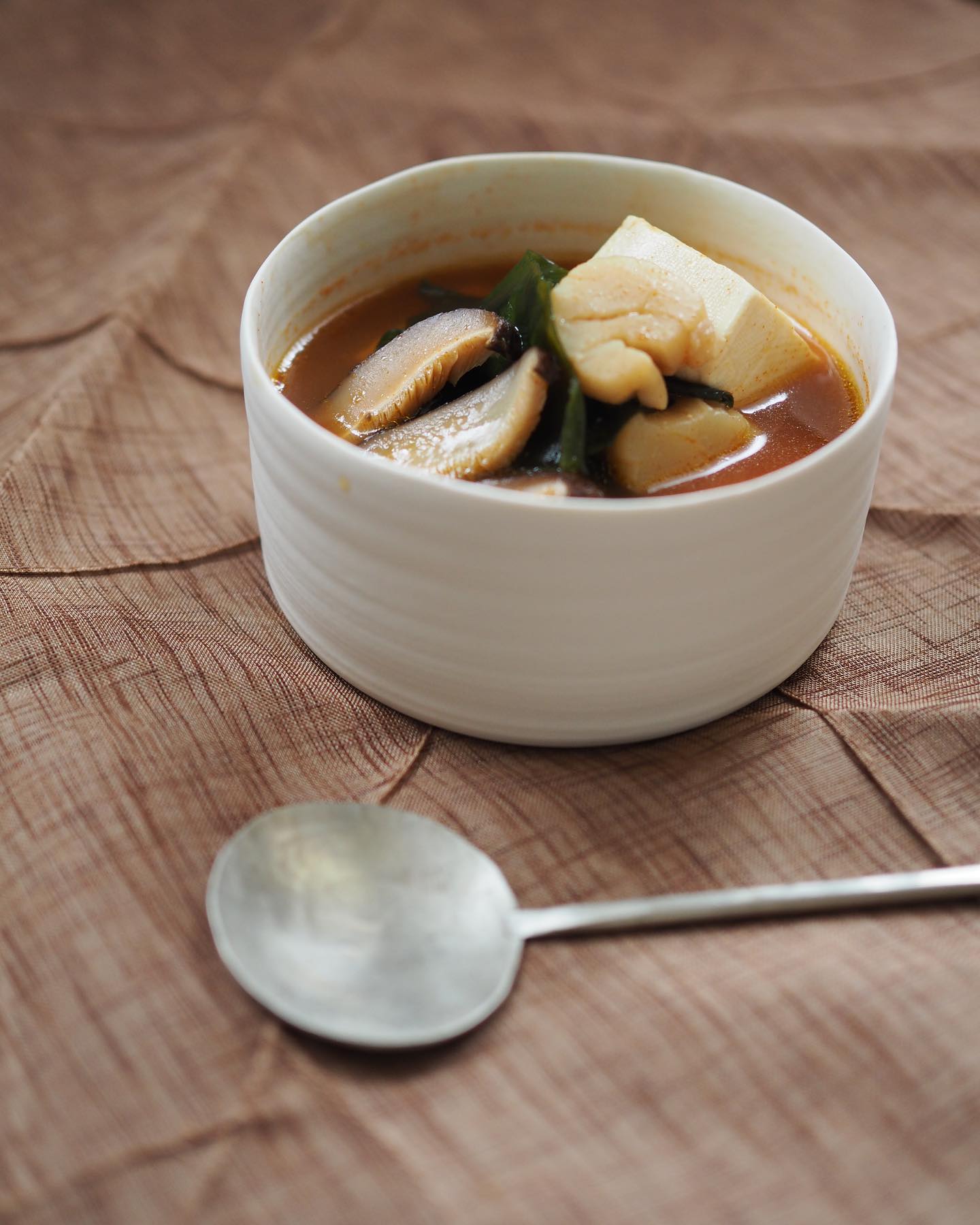 帆立と豆腐のスープ