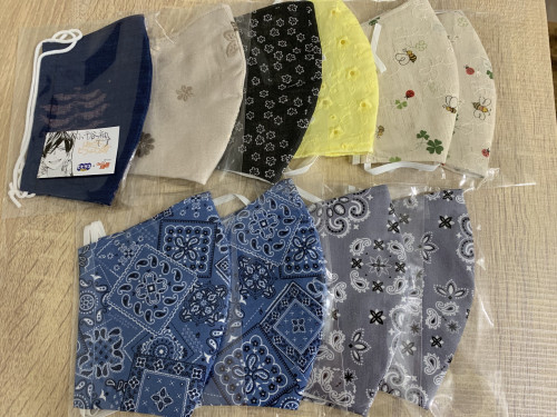 手作りマスク販売中、夏物入荷！