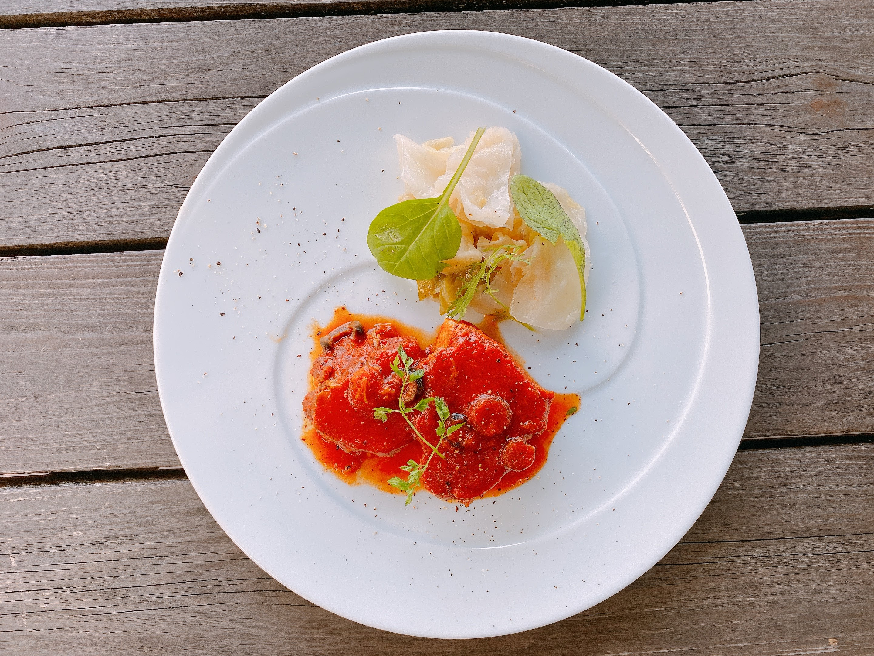 ランチ：フルコース【スペイン産くり豚のオリーブとトマト煮込み】