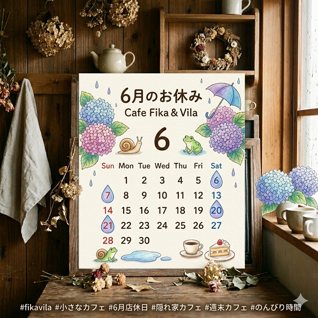 6月店休日のお知らせ
