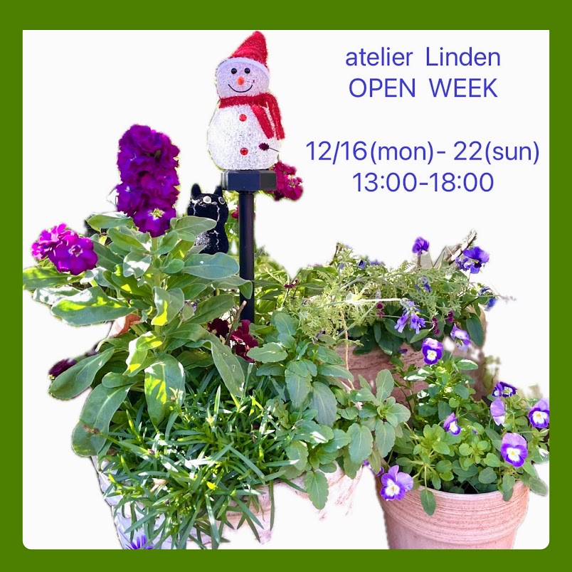 atelier Linden  OPEN  WEEK   のお知らせ