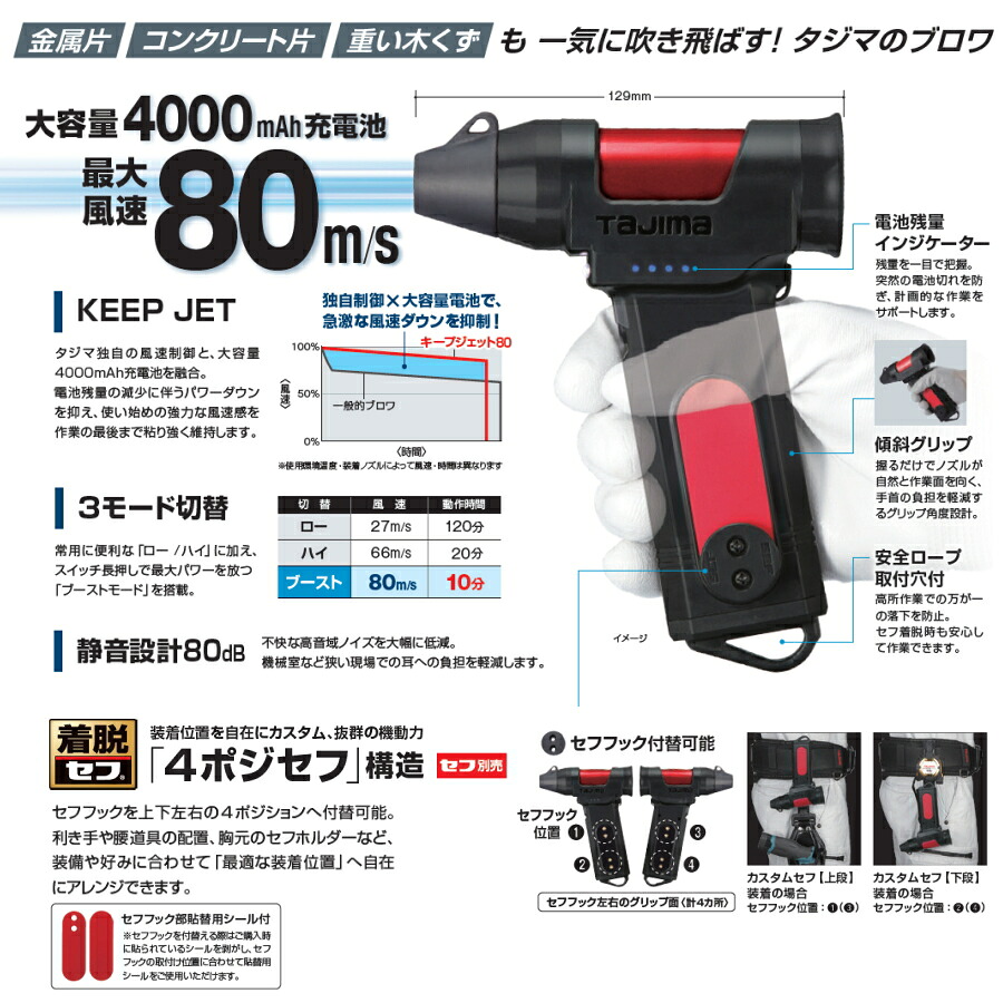 大人気商品　TAJIMA タジマ タジマ セフブロワ キープジェット80が超特価