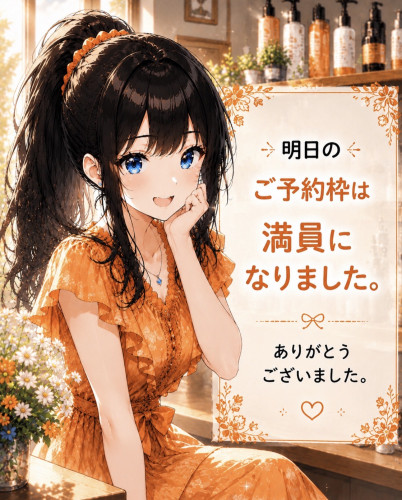 8/6(木)のご予約状況【満員御礼】