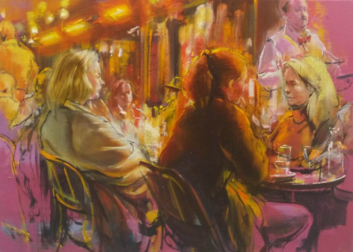 27「パリのカフェ」4F キャンバスに油彩