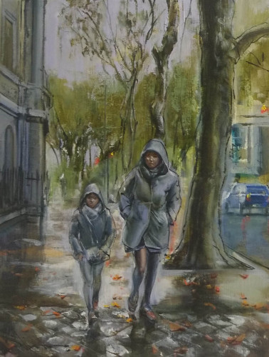 17「雨のパリ」6F キャンバスに油彩