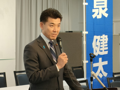 ②泉代表来県　周南市で時局講演会