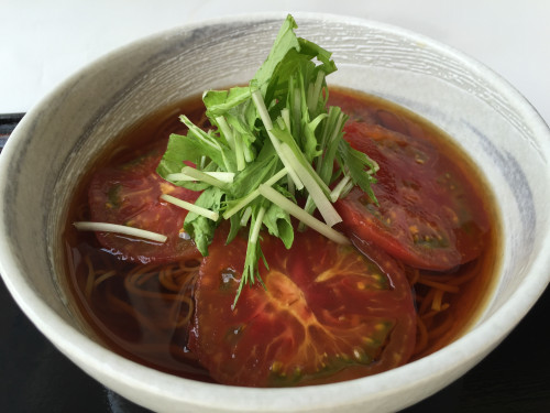 完熟とまとの冷やかけ蕎麦２０１５.JPG