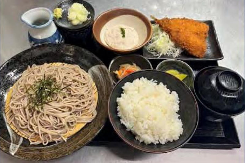 自然薯蕎麦アジフライ御膳