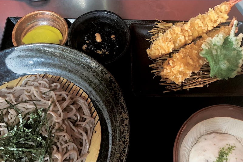 海老天蕎麦御膳（自然薯付き）