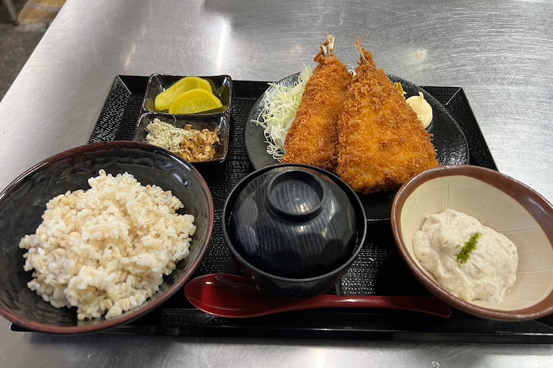 自然薯アジフライ御膳