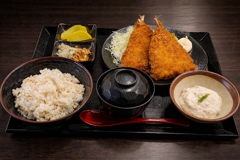 自然薯アジフライ御膳