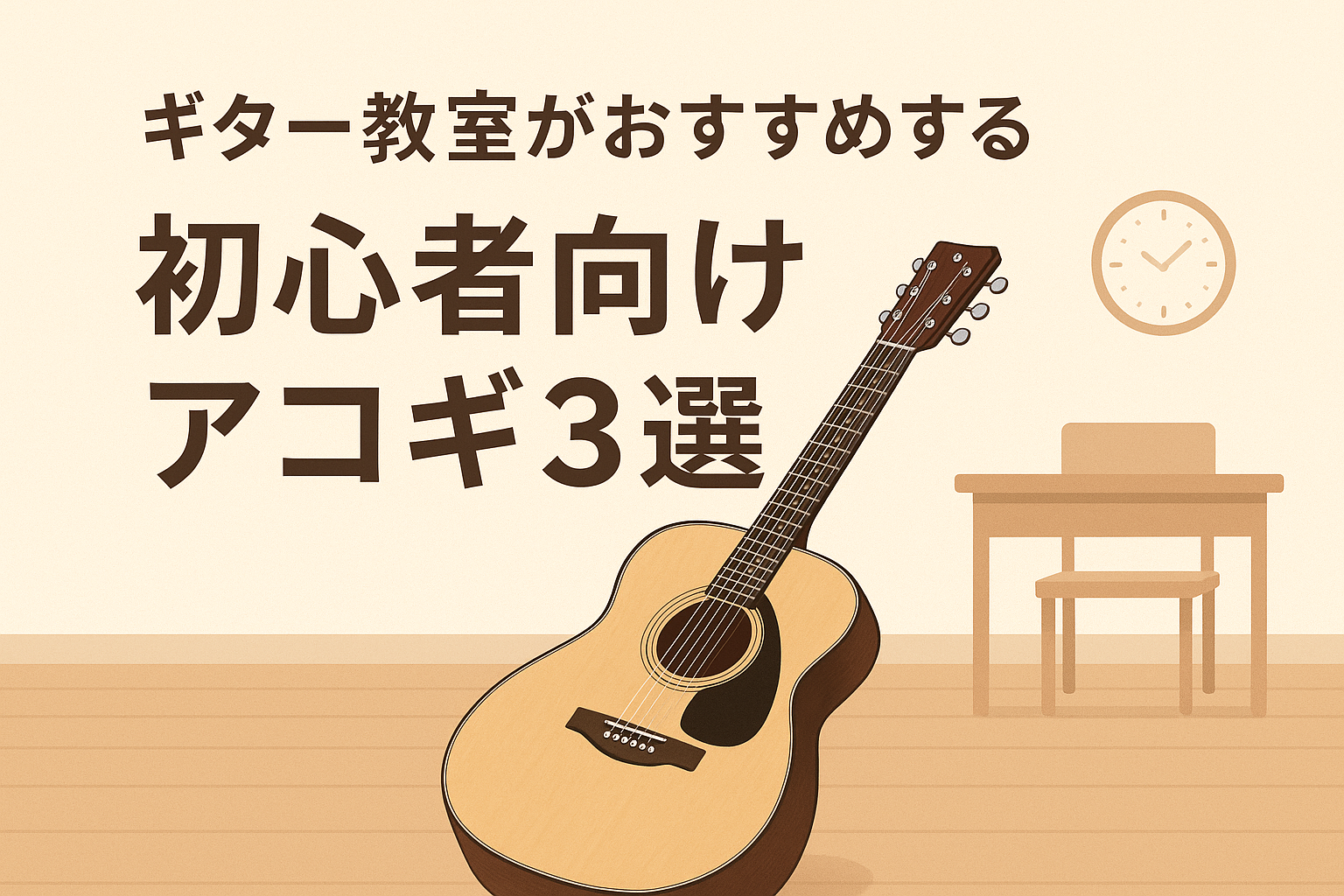 ギター教室が選ぶ！初めてのアコースティックギター3選【初心者向け】
