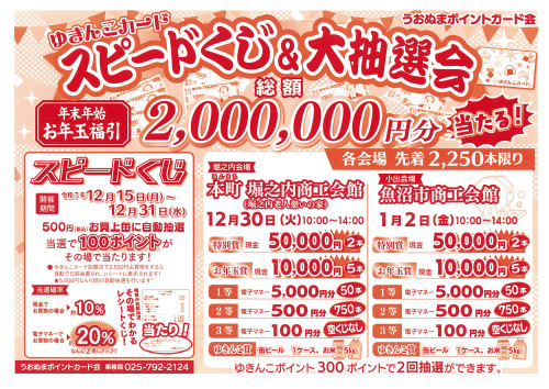 ゆきんこカード抽選会チラシ