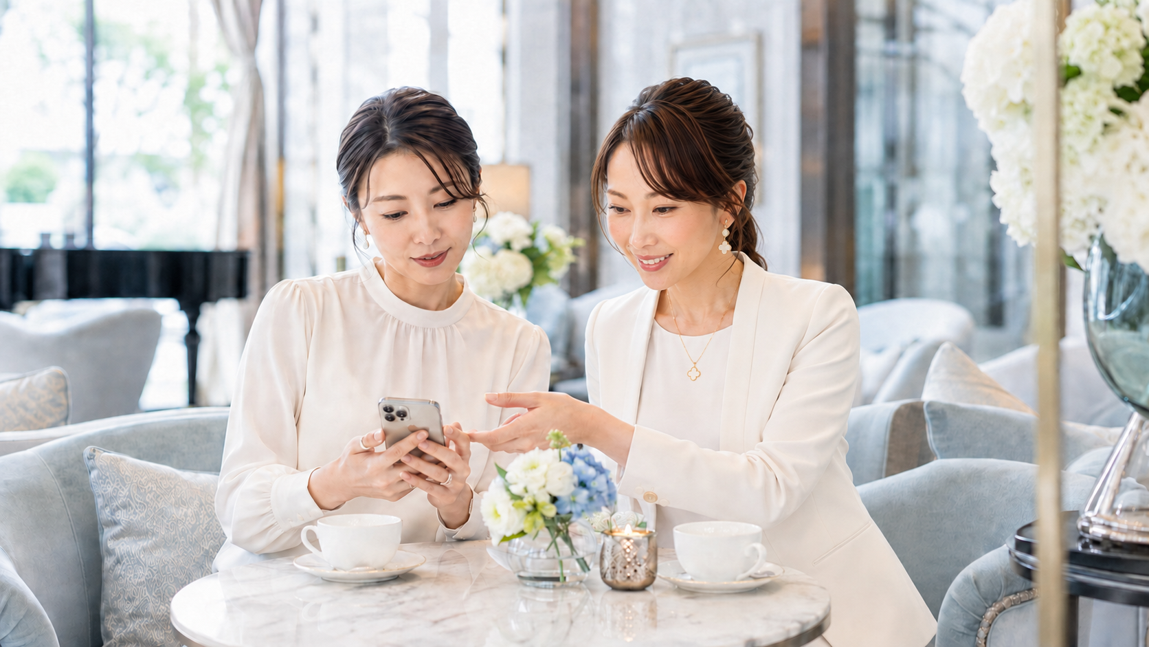 婚活中のLINE返信についてカウンセラーへ相談する様子