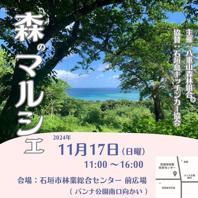 森のマルシェ🌳11/17(日) 11:00〜16:00 石垣市林業総合センター前広場