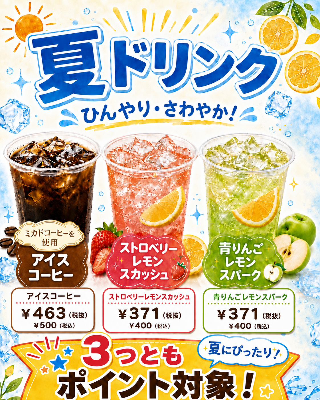 🍹夏ドリンク🍹販売のお知らせ